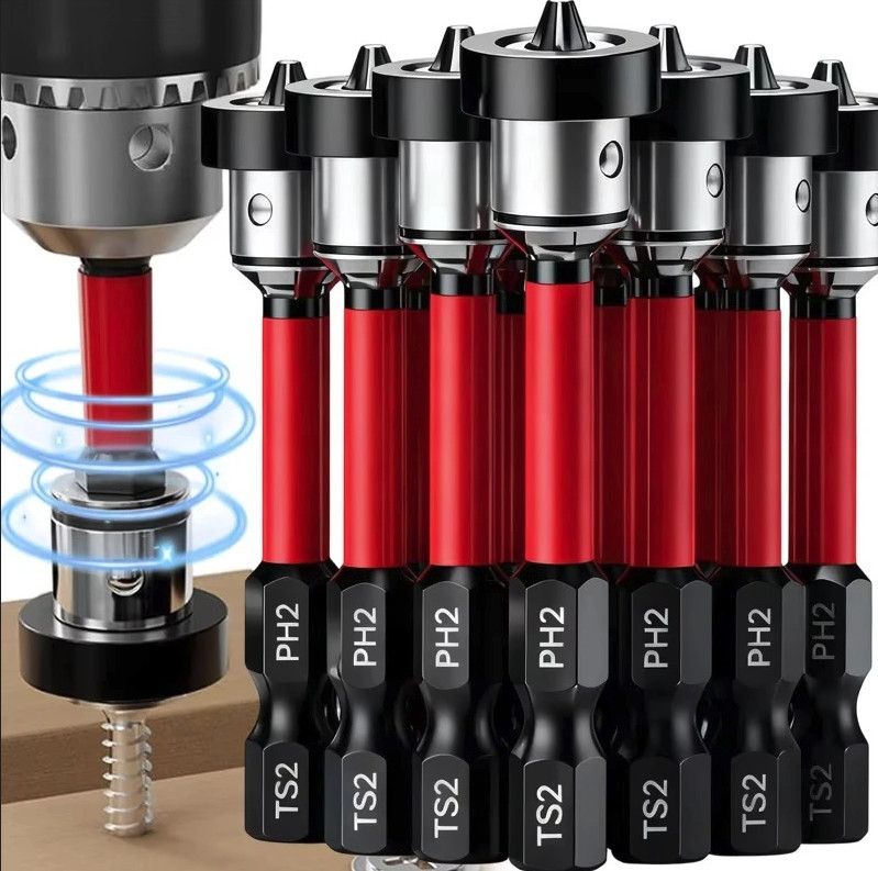 3pcs Magnetic Drywall Screwdriver Bits Alloy Steel Positioning Tools - NEW