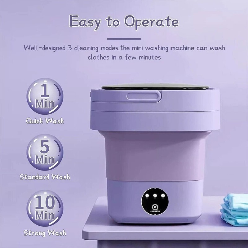 Mini Portable Washing Machine Folding Sterilization Drying Laundry Machine 8L US gallery