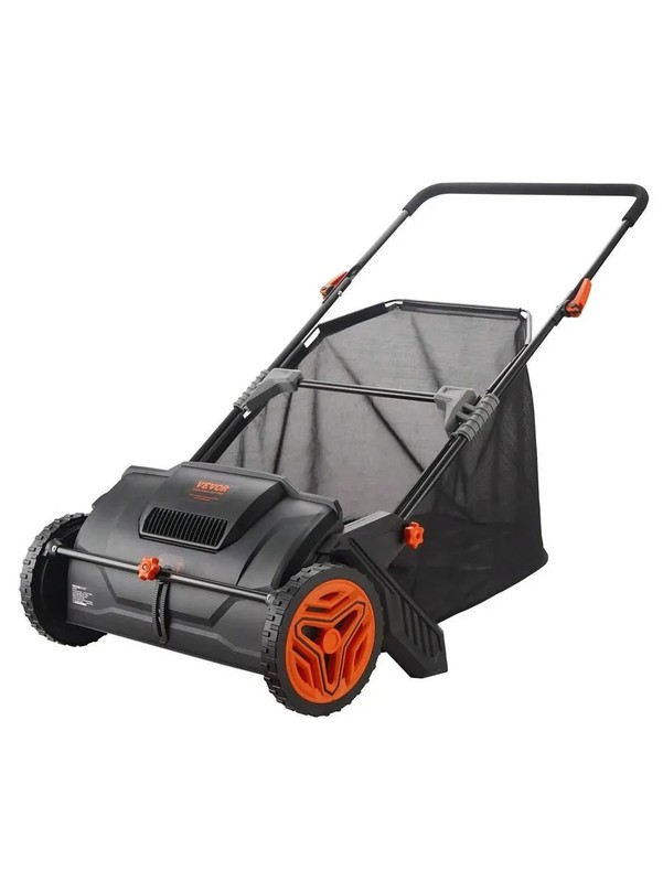 VEVOR Lawn Sweeper Push Leaf Grass Collector 21" - Black (S35CUFT21INCHNVK3) gallery