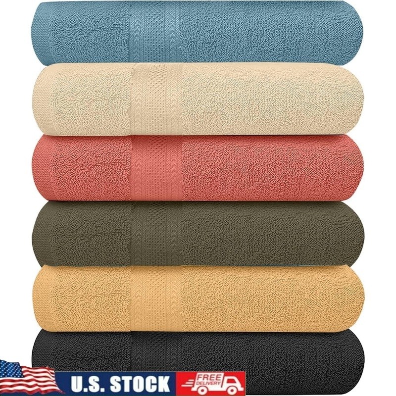 Soft Cotton Bath Towels Multi-use Spa Gym Washcloths Tumble Dry Comfortable New gallery