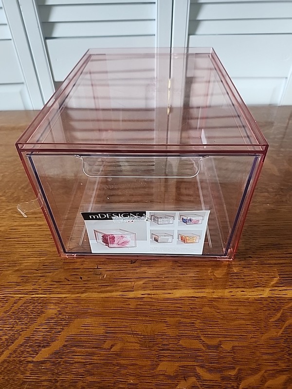 mDesign Pink Stackable Storage Drawer 12"x8"x6" New gallery
