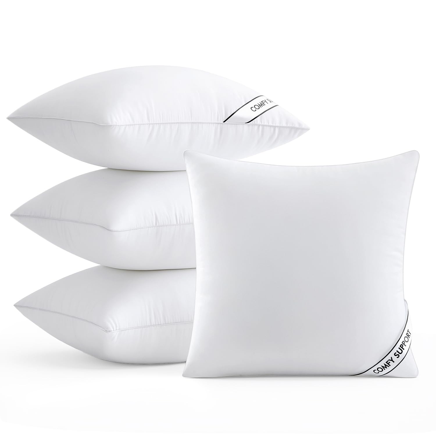 18x18 Inch Pillows Inserts, Pack of 4 Down Alternative Virgin Filling Comfy S... gallery