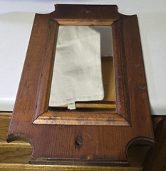 Rustic/Primitive Brown Wood Framed Rectangle Accent Mirror 20 x 11.5 x 1