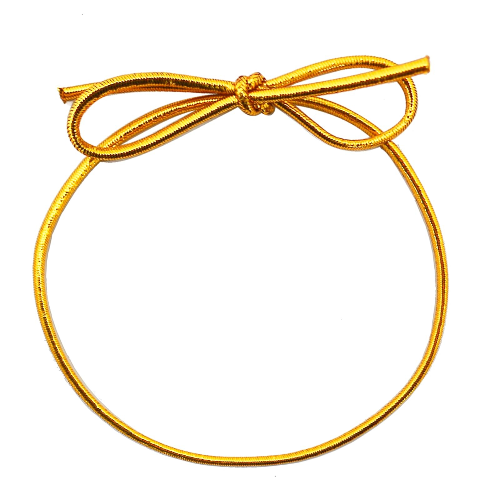100 Pcs Gold Stretch Loops with Pre-Tied Bows from Elastic Ribbon - 6 Inches ... gallery