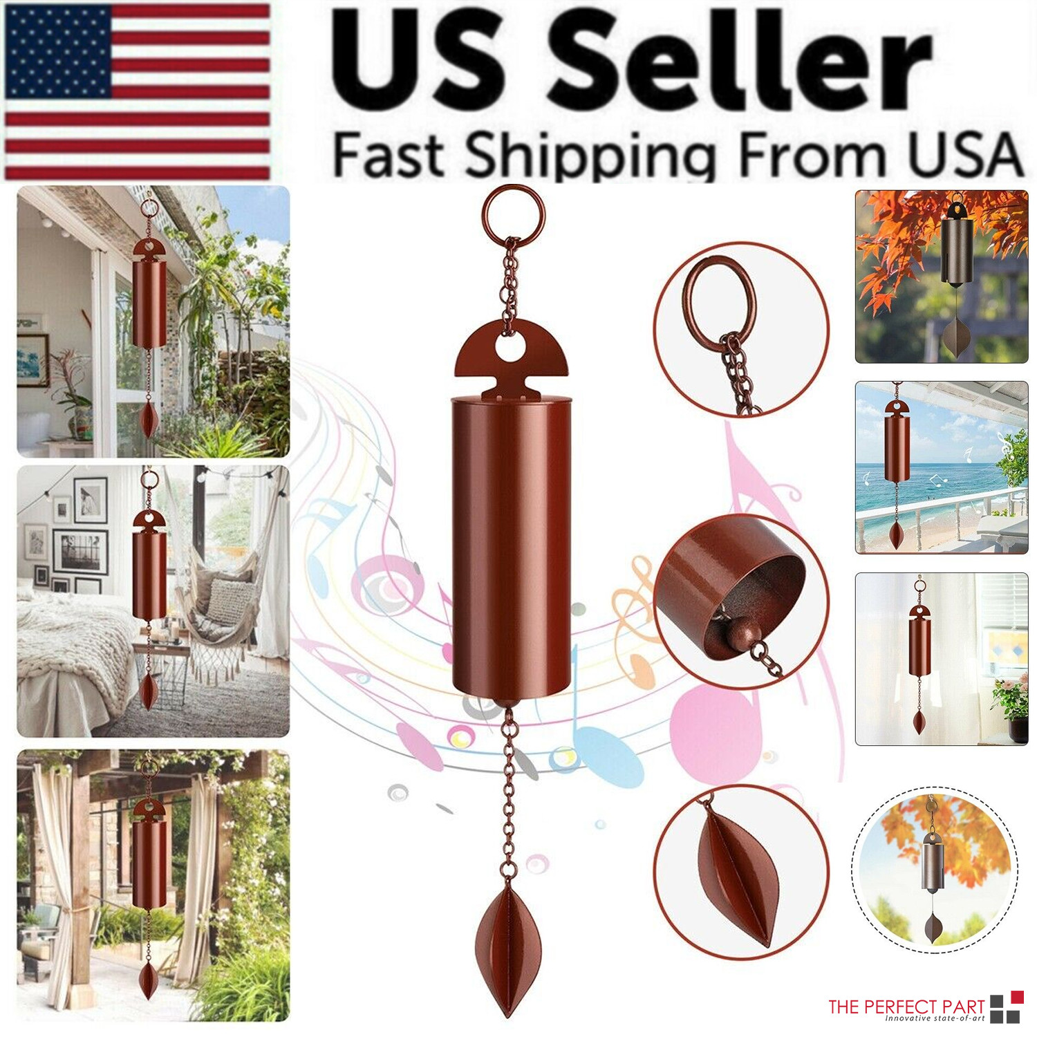 Large Deep Resonance Serenity Metal Bell Heroic Wind Chimes Outdoor Home Decor gallery