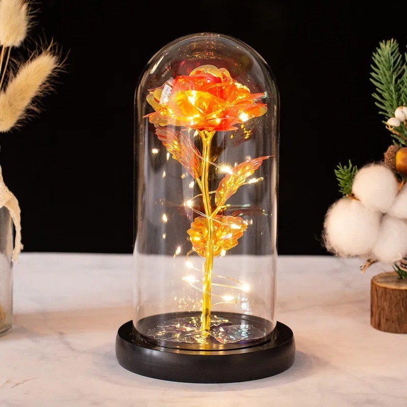 Brand New - Crystal Galaxy Enchanted LED Glass Forever Rose Home Decoration Gift gallery