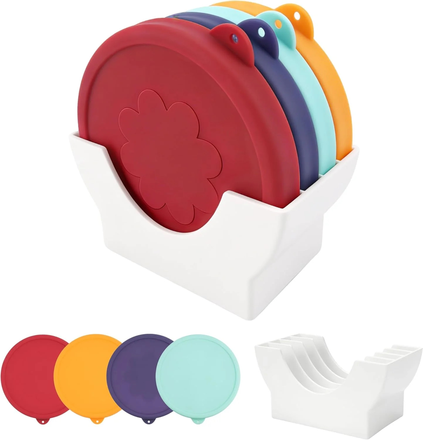 2 Cup Silicone Lid & Lid Organizer - 4 Pack Replacement Lids for Pyrex 7200-PC G gallery
