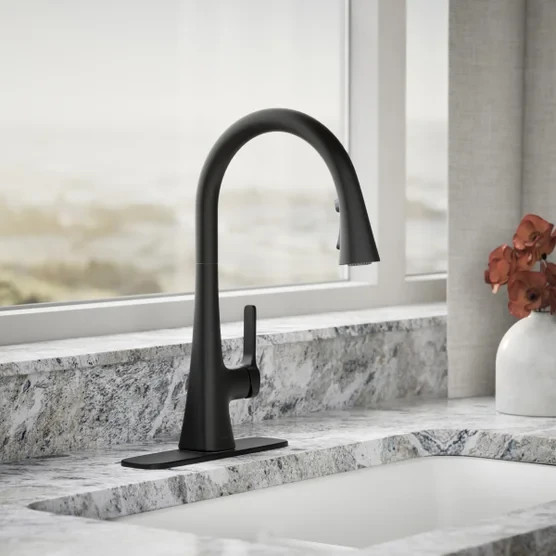 Kohler Guild Pull-down Kitchen Sink Faucet Matte Black R33912-BL 3fun Sprayhead gallery