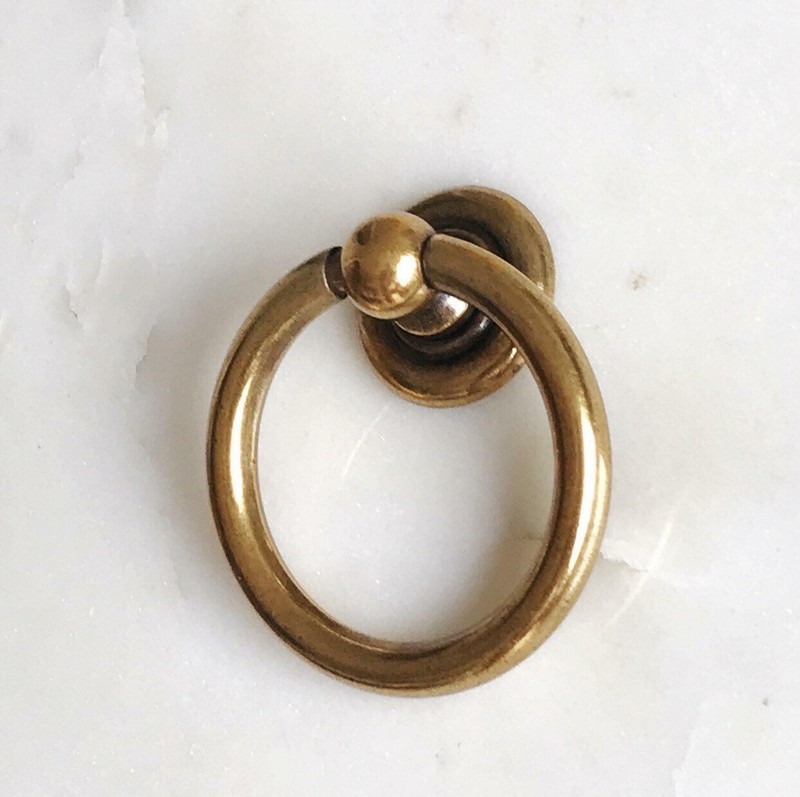 Plain Antique Brass Ring Pulls Hardware Cabinet Pull Drawer Pull gallery