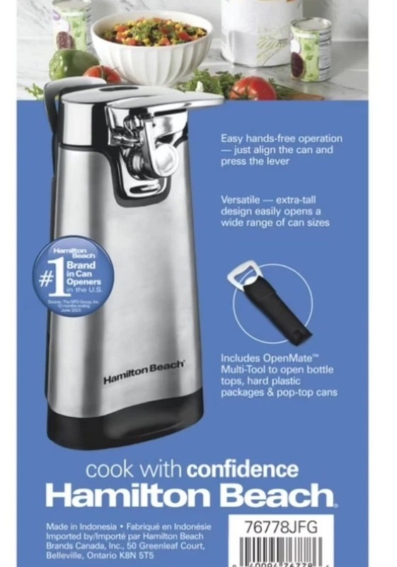 Hamilton Beach SureCut Automatic Electric Can Opener with Multi Tool, Stainless gallery