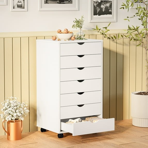 7-Drawer Portable Storage Cabinet on Wheels Office Bedroom & Home Organization gallery