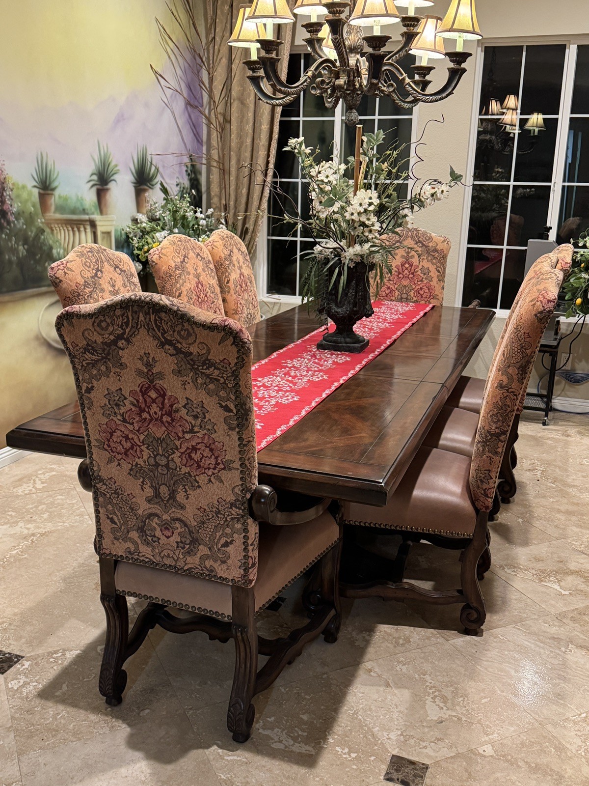 Dining Table set All Solid Wood. Table Extendable With 8 Chairs gallery