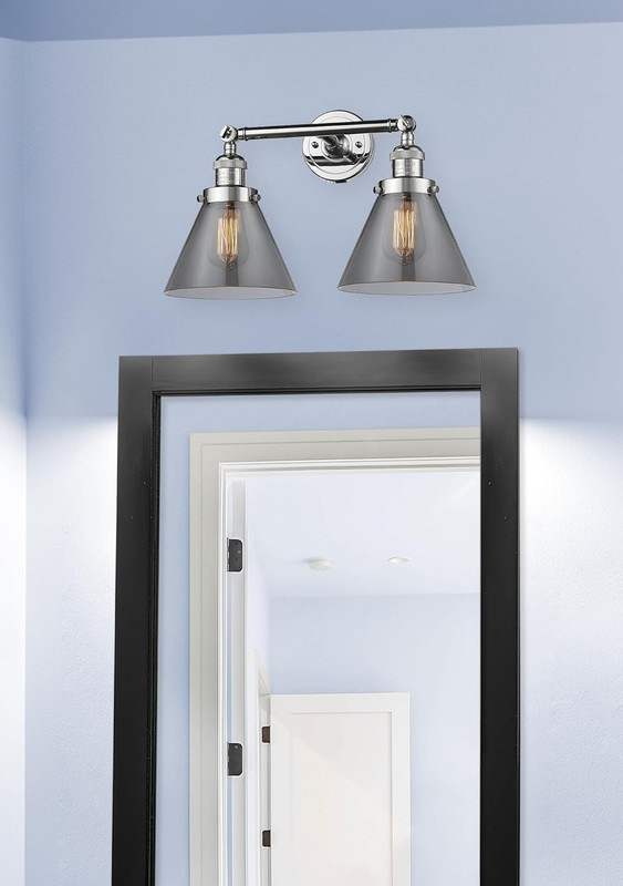 Brushed Satin Nickel 2-Light Bathroom Fixture by Innovations 208-SN-G44 gallery