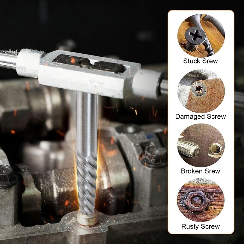 15x Screws Bolt Extractor Set W/ Reverse Drill Bit Ez Out Stripped Screw Nut Set gallery