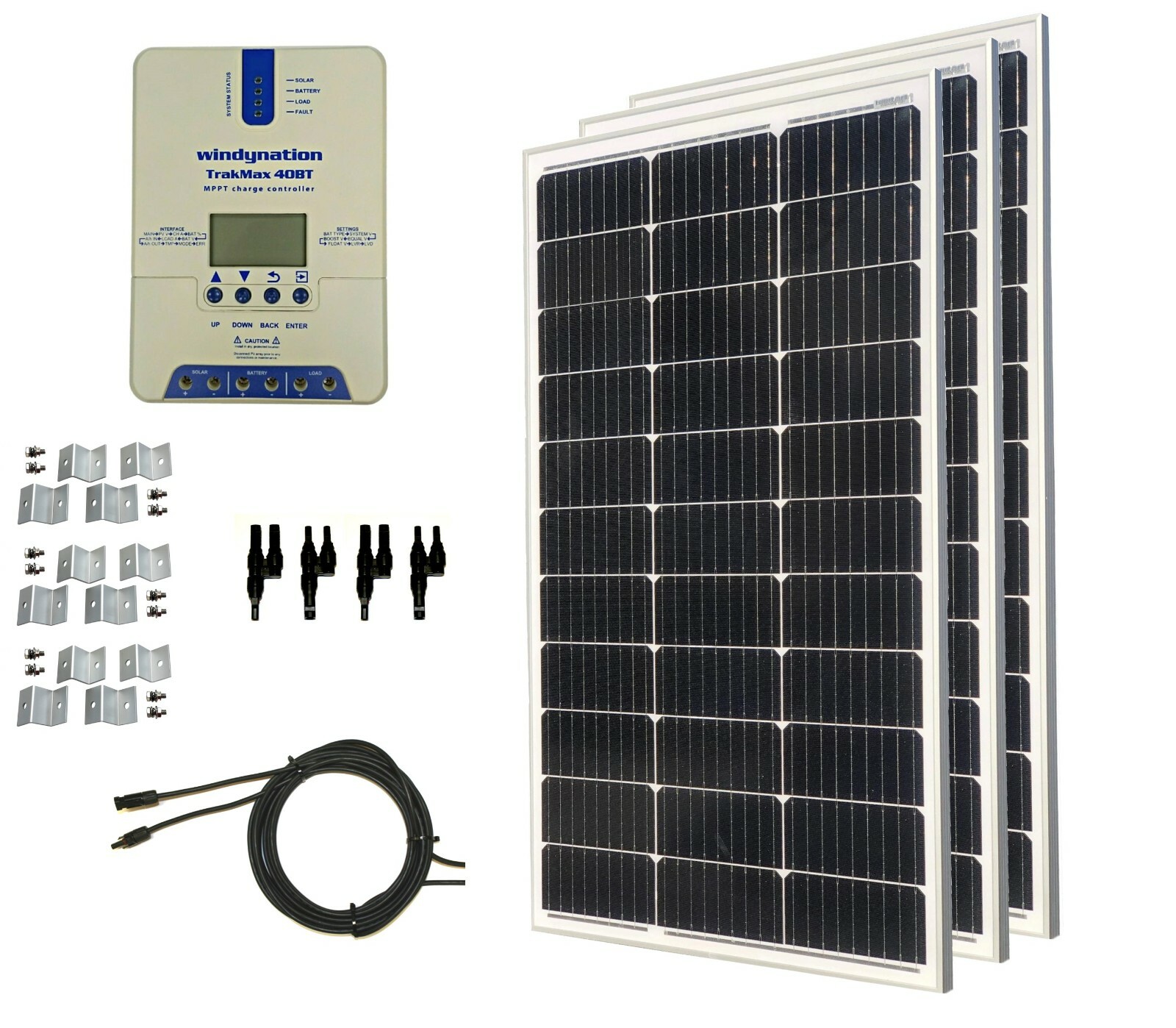 WindyNation 300W Monocrystalline Solar Panel Kits w/ MPPT 40A Charge Controller gallery