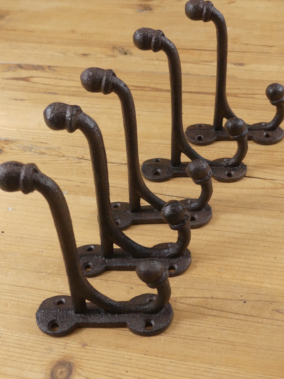 5 LONG RUSTIC ACORN COAT HOOKS HAT HALL TREE ENTRY WAY RESTORATION LARGE TOWEL gallery