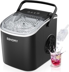 Countertop Ice Maker Machine with Handle, 26lbs in 24Hrs, 9 Ice Cubes Ready