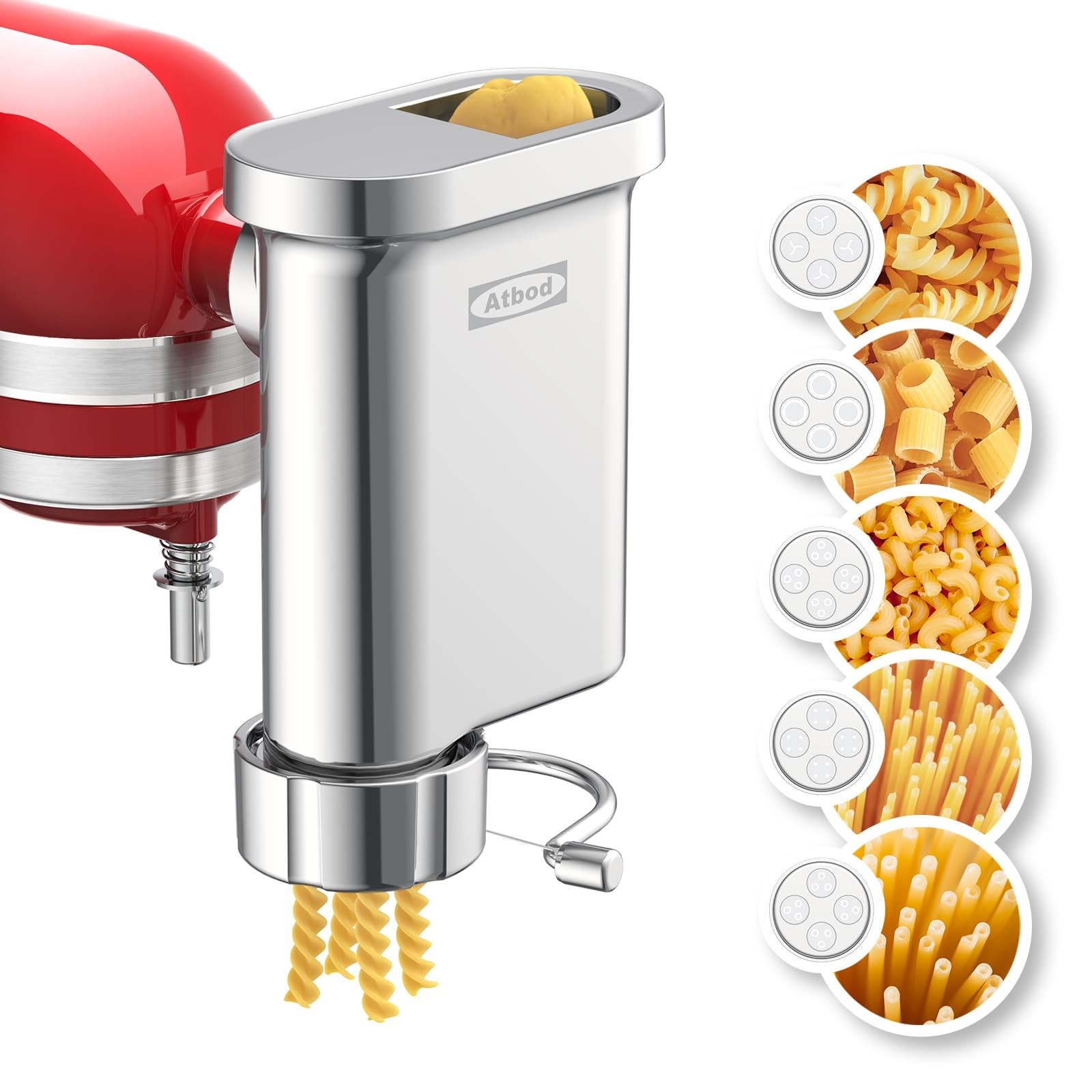 Metal Gourmet Pasta Press Attachment for Kitchenaid Stand Mixer, Pasta Maker ... gallery