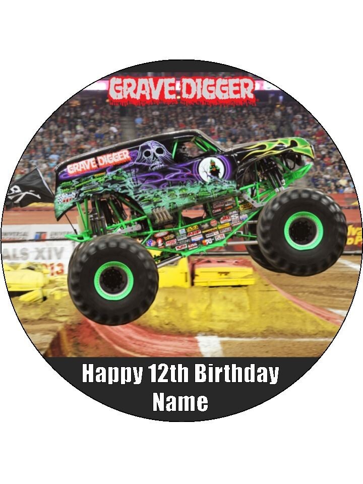 Monster Trucks Grave Diggers Edible Cake Topper Icing Cake Decorations (3 Sizes) gallery