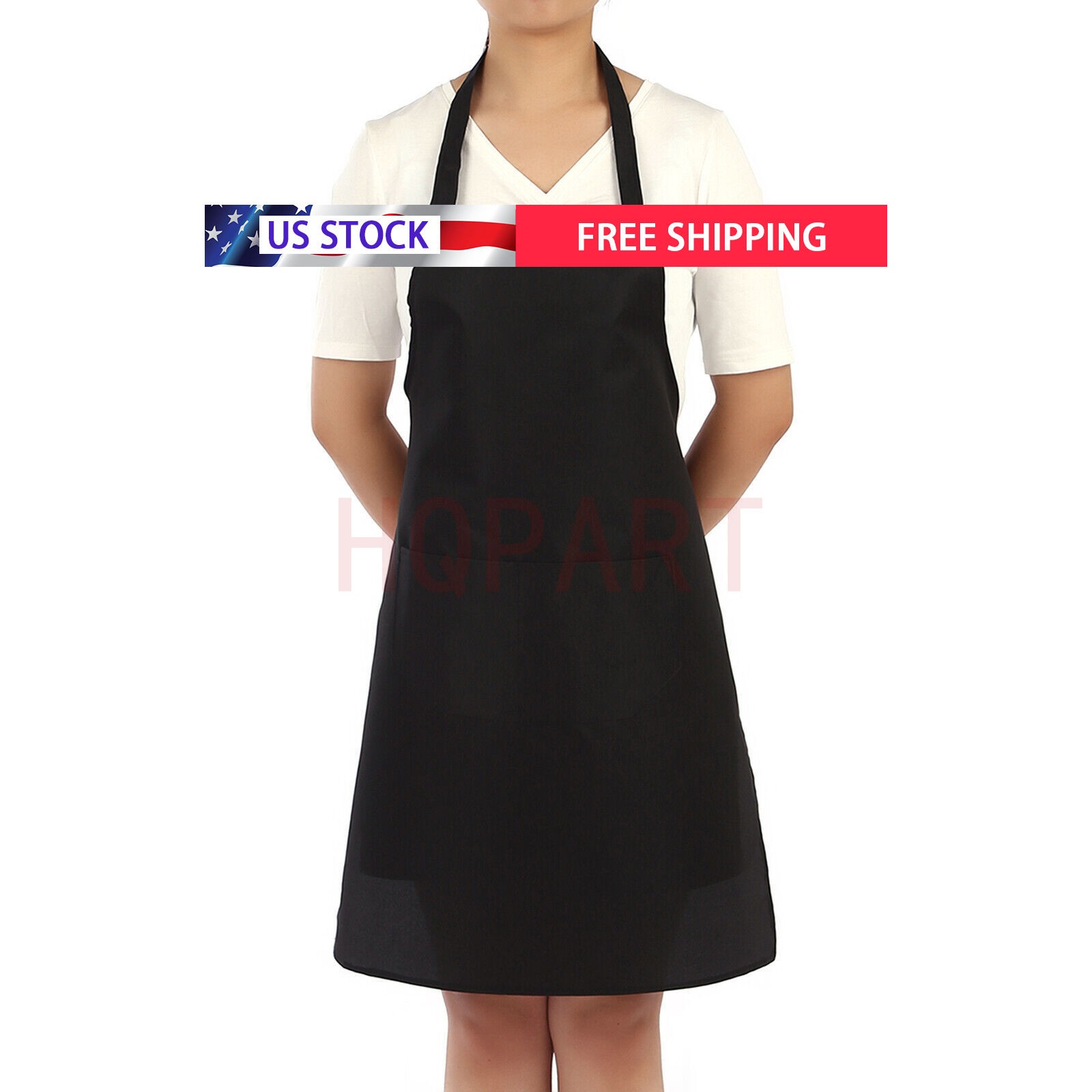 2 Pockets Kitchen Chef Bib Apron Cooking Waterproof Butcher Catering Restaurant gallery