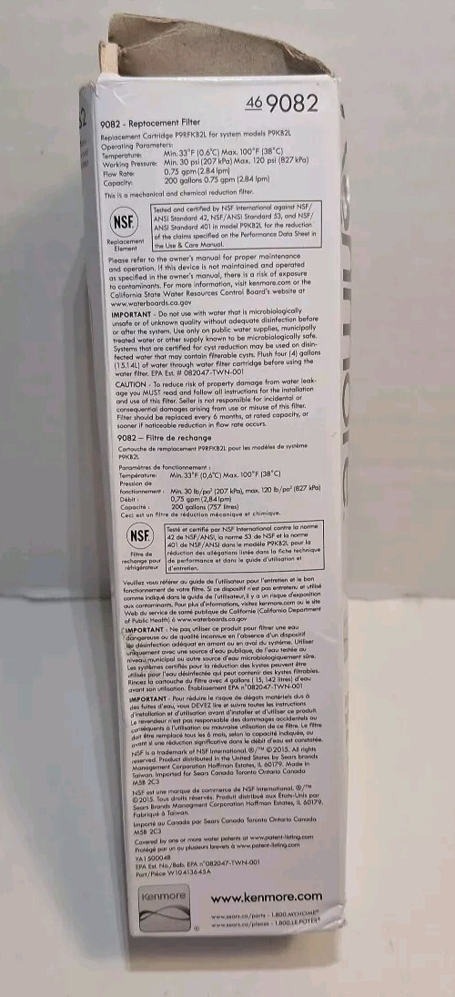 New 1 Pack Kenmore 9082 Replacement Refrigerator Water Filter For 469082 9903 gallery