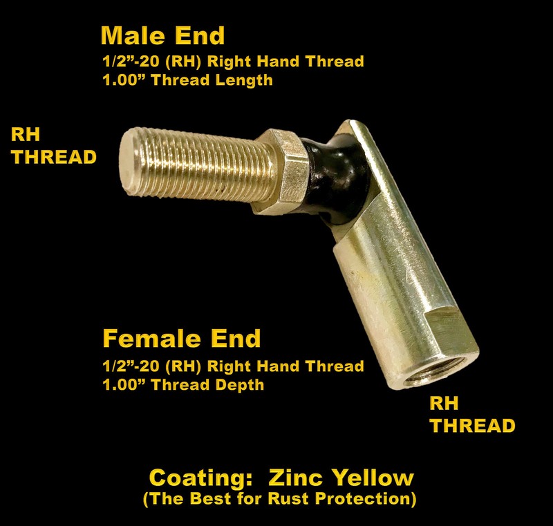 (2 Pack) 1/2"-20 RH Thread Ball Joint Tie Rod End -NEW TOUGH JOINT 4130 UPGRADE gallery