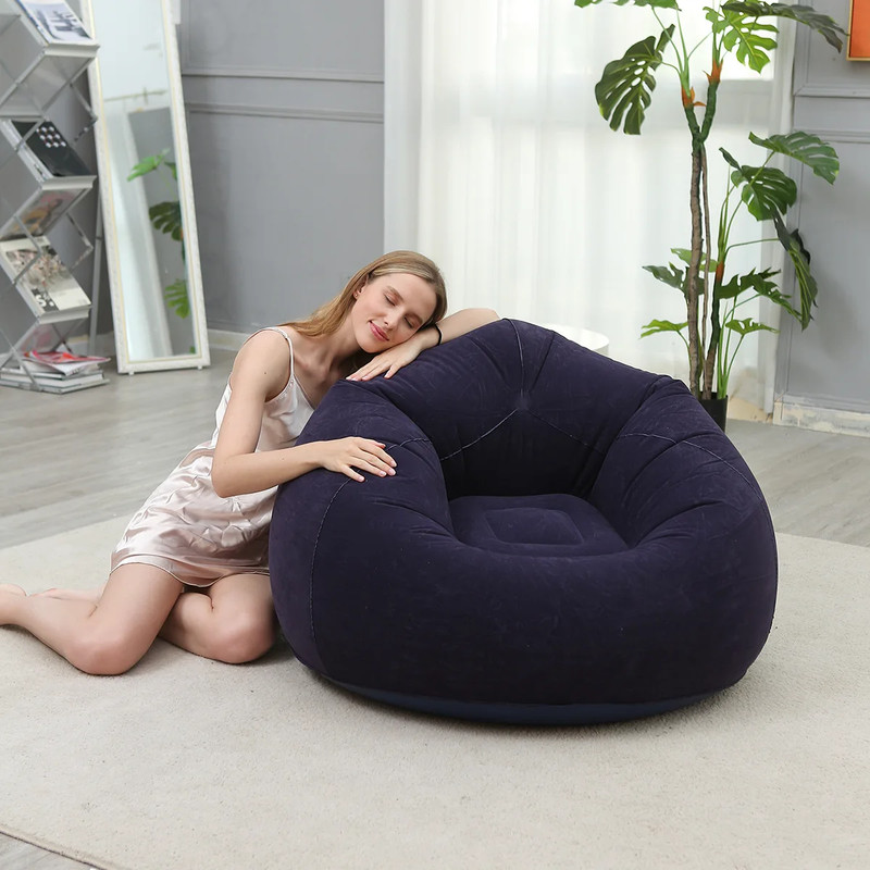Lazy Inflatable Sofa Portable Foldable Pvc Flocking Single-Person Inflatable Sof gallery