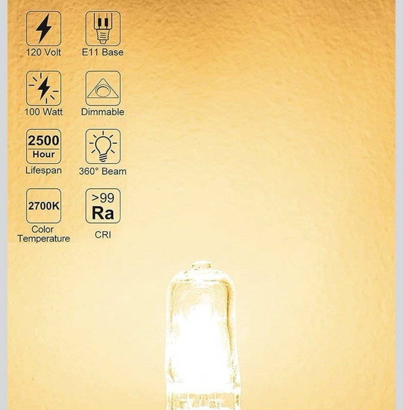 JDE11 120V 100W E11 Halogen Bulb Replacement E11 LED Mini Candelabra Dimmable gallery