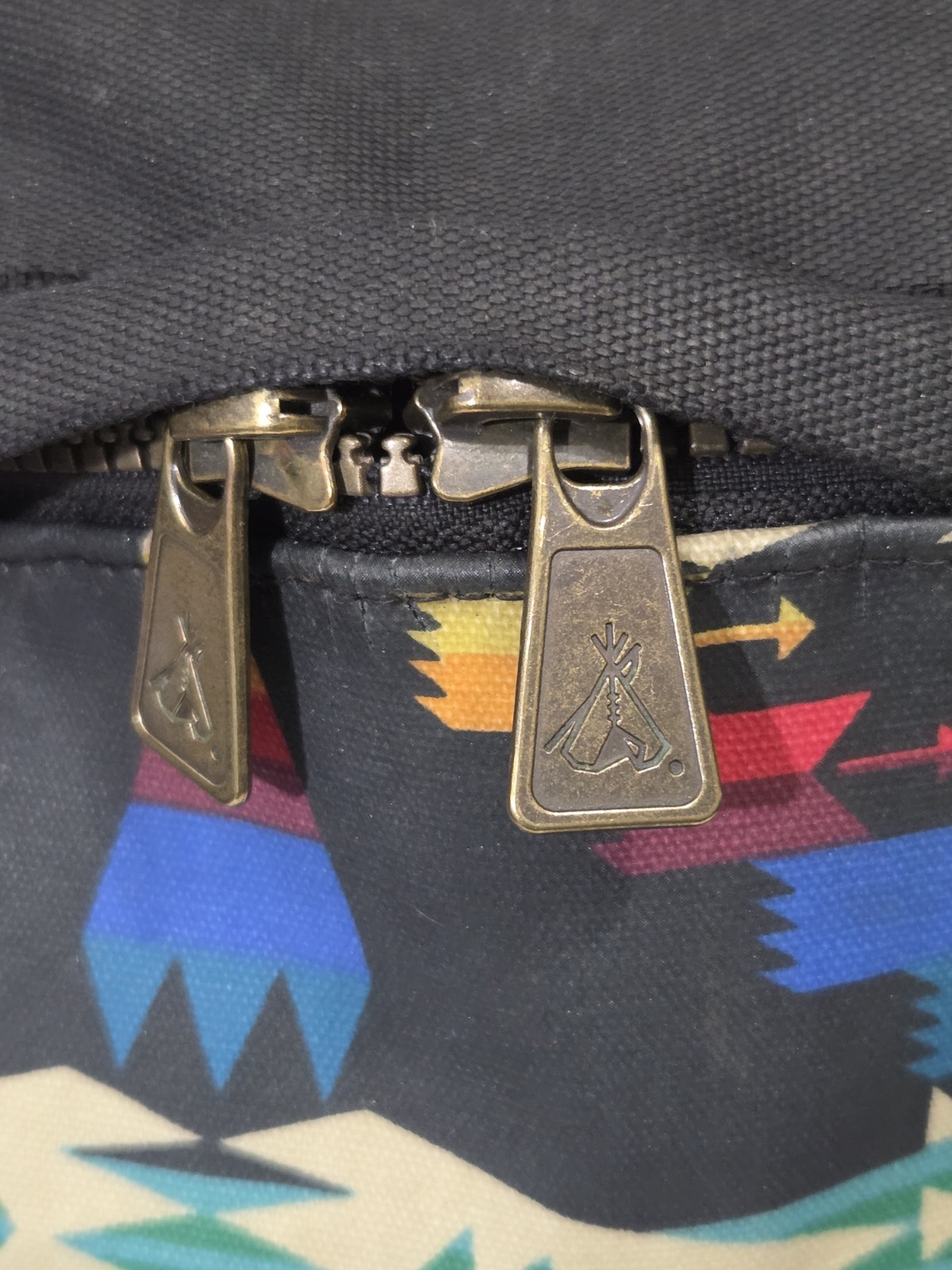 Pendleton Backpack Canopy Canvas Chief Joseph Black Multicolor Laptop Bag  5
