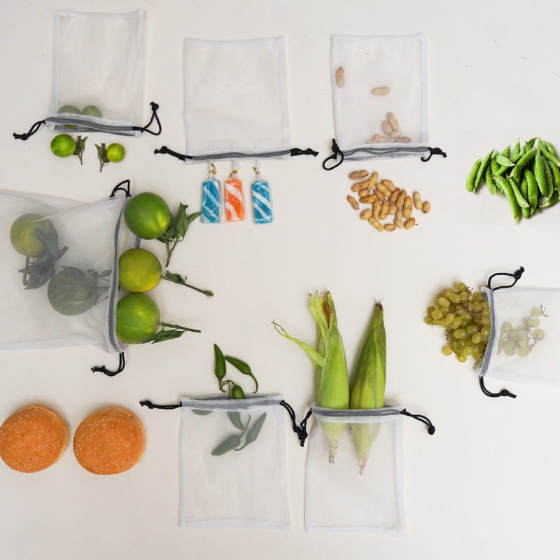 100% Polyester Mesh Drawstring Pouch for everyday use gallery