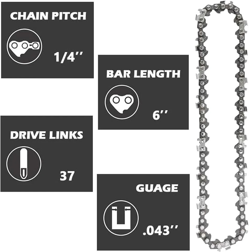 6 Inch Chainsaw Chain, 5 Pieces Replacement Chains for Almost 6-inch... gallery