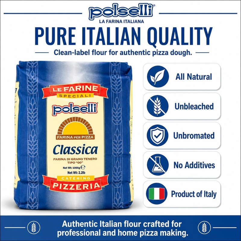 POLSELLI Classica, Type "00" Double Zero Flour Exrtra Fine, 11 lbs 5 kg gallery