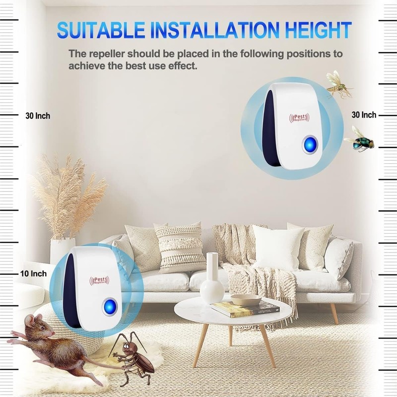 1-6Pack Electronic Plug in Sonic Repellent pest Control for Insects Roaches Mice gallery