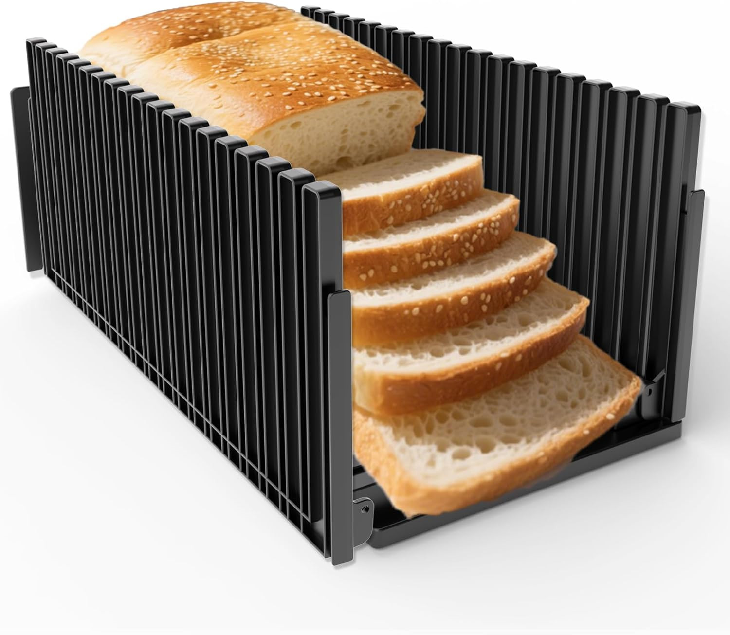 Bread Slicer for Homemade Breads , Adjustable Thickness Slicing Guide , Foldable gallery