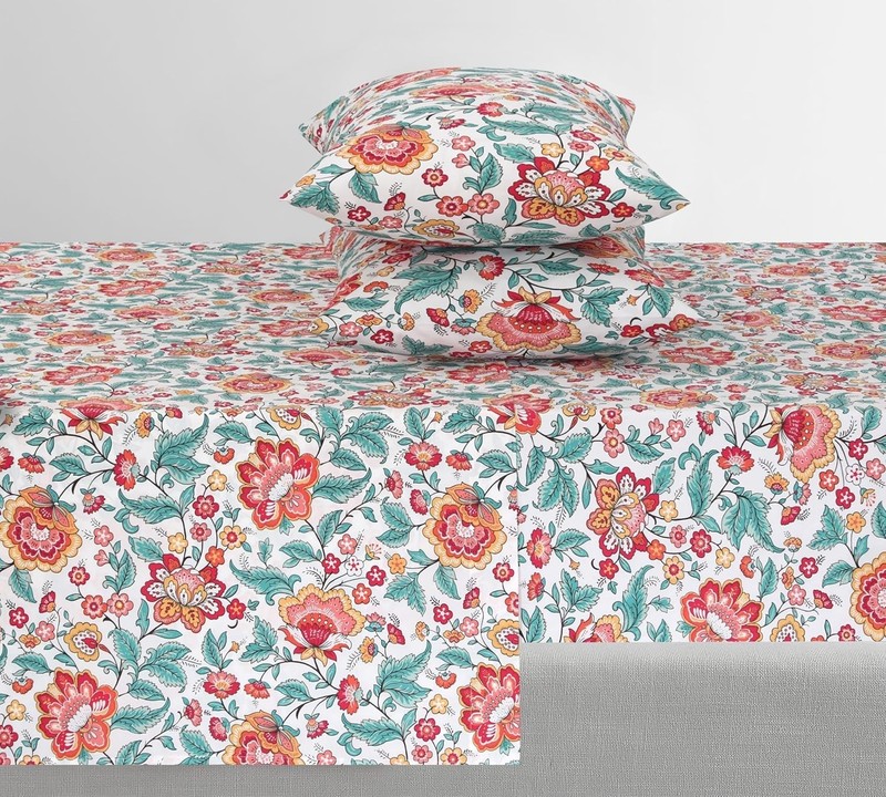300 Thread Count Crisp Cotton Queen Sheets, Cooling Deep Pocket Vintage Garden gallery