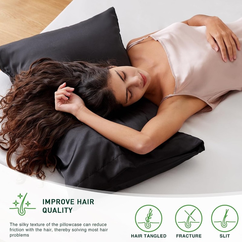 Silk-Like Satin Pillowcase Set - 2 Queen Size 20x30 for Ultimate Comfort & Care gallery