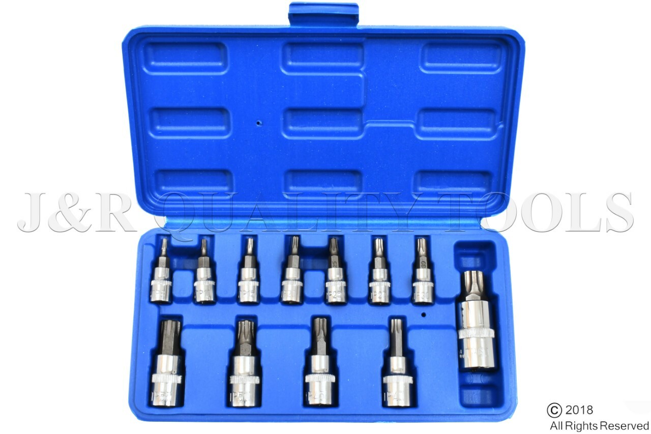 12PC Tamper Proof 6pt Star Lobe Torx Star Plus Bit Socket Set gallery