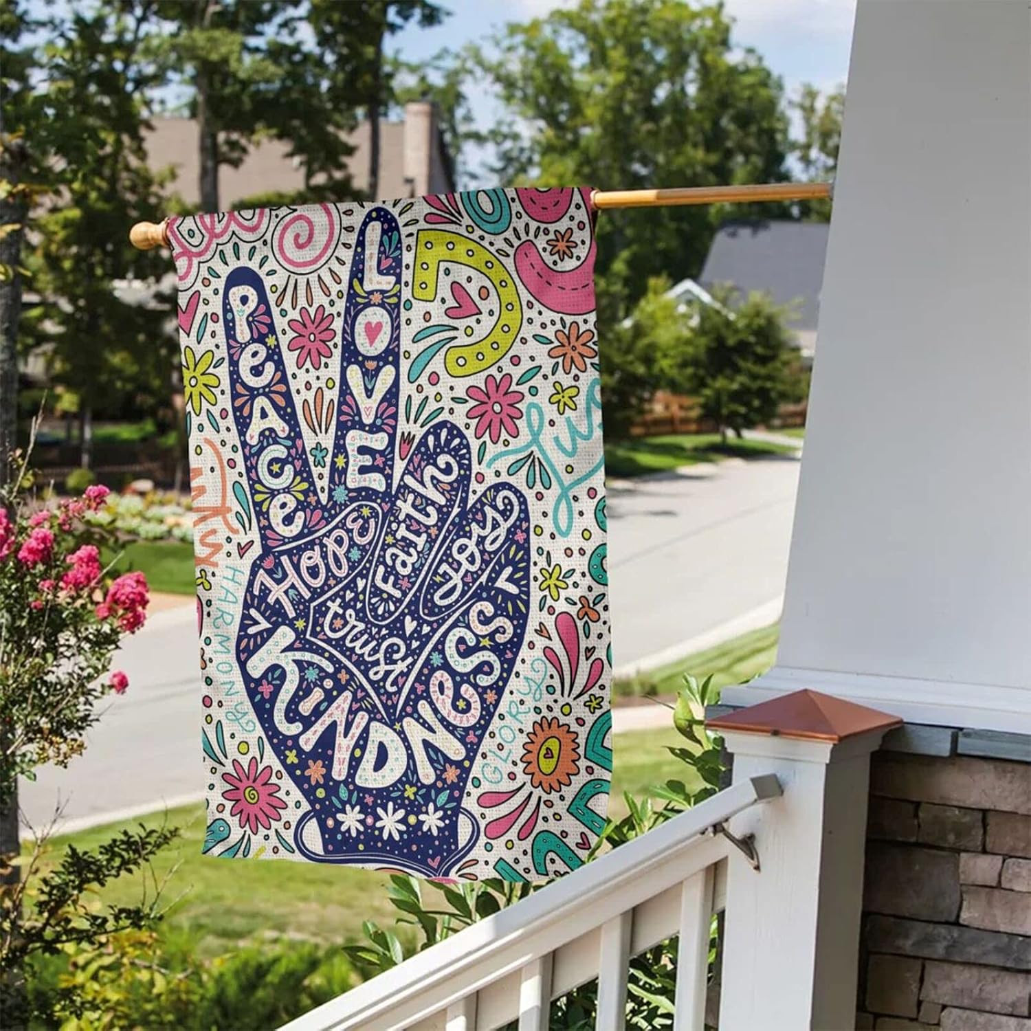 Kindness Peace Equality Love Inclusion Hope Diversity Flower Colorful Sign Burla gallery
