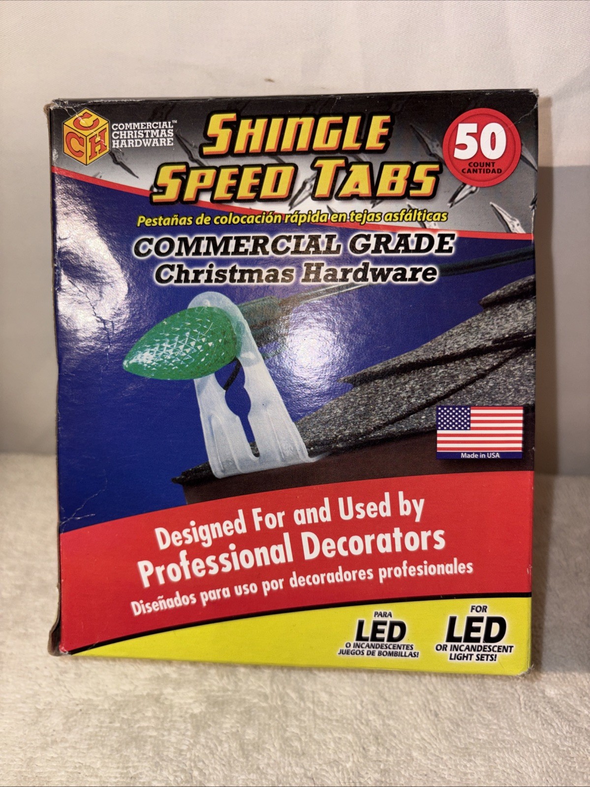 50 Ct Shingle Speed Tabs Commercial Grade Christmas Hardware - New In Box gallery