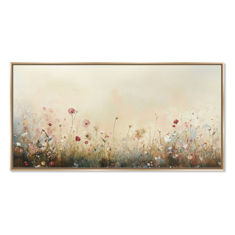 Panoramic Canvas Print Rustic Wildflowers Extra Large Wall Art