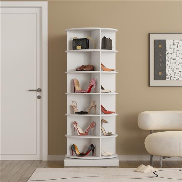 360 Rotating Shoe Cabinet 6 Floors,Very easy to assemble, easy to clean gallery