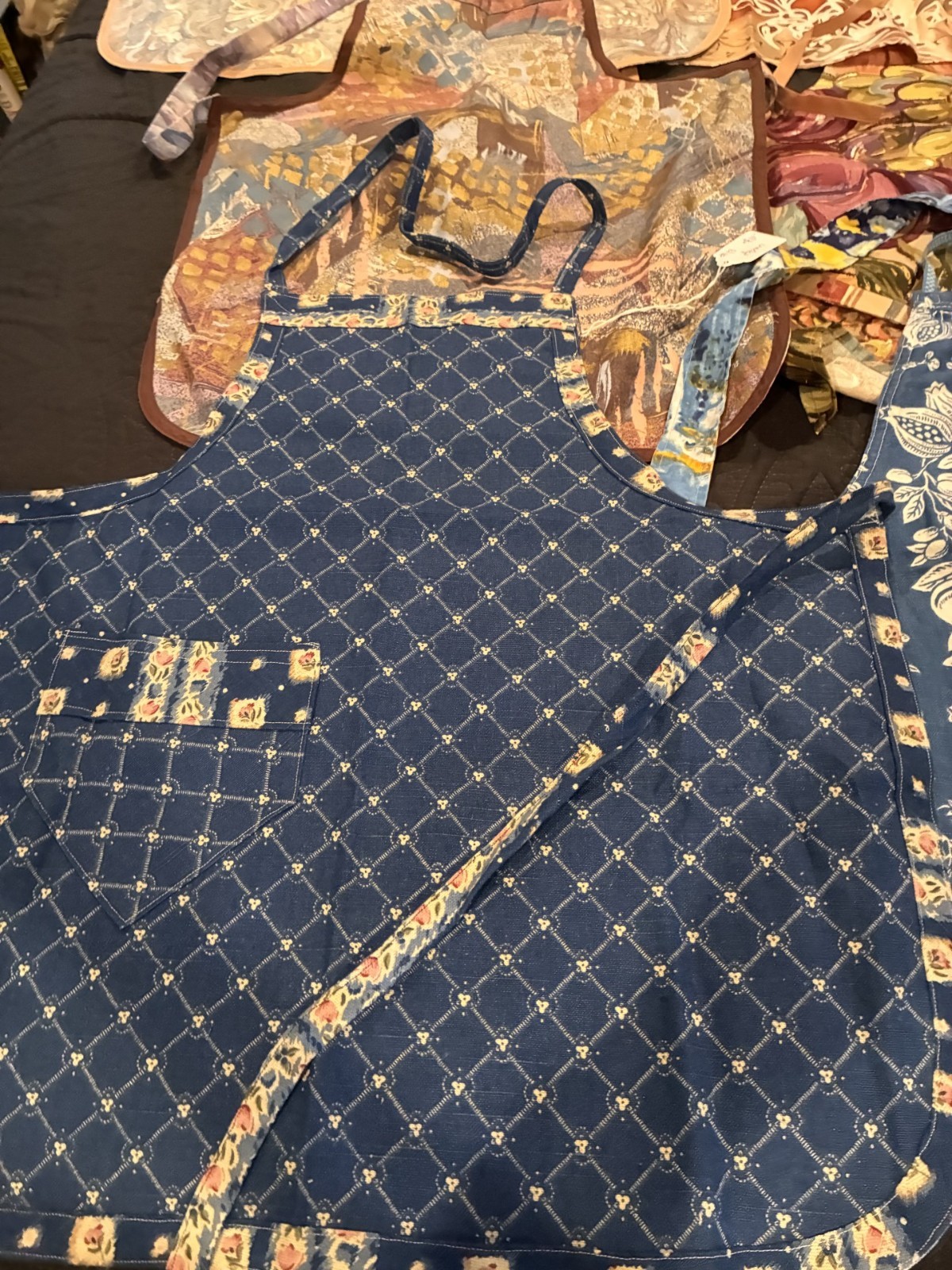 9 Handmade Bib Aprons NEVER USED Wonderful PRINT Fabric gallery