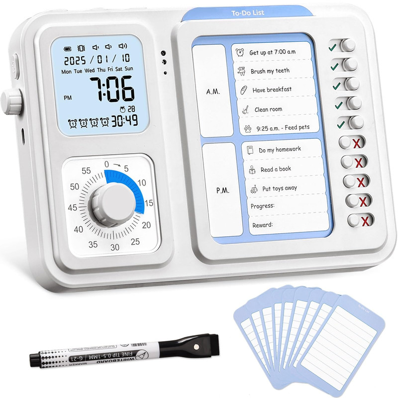 Nixroork 3-In-1 Visual Timer Adhd Tool For Kidsadults Task Timer Chore Chart gallery