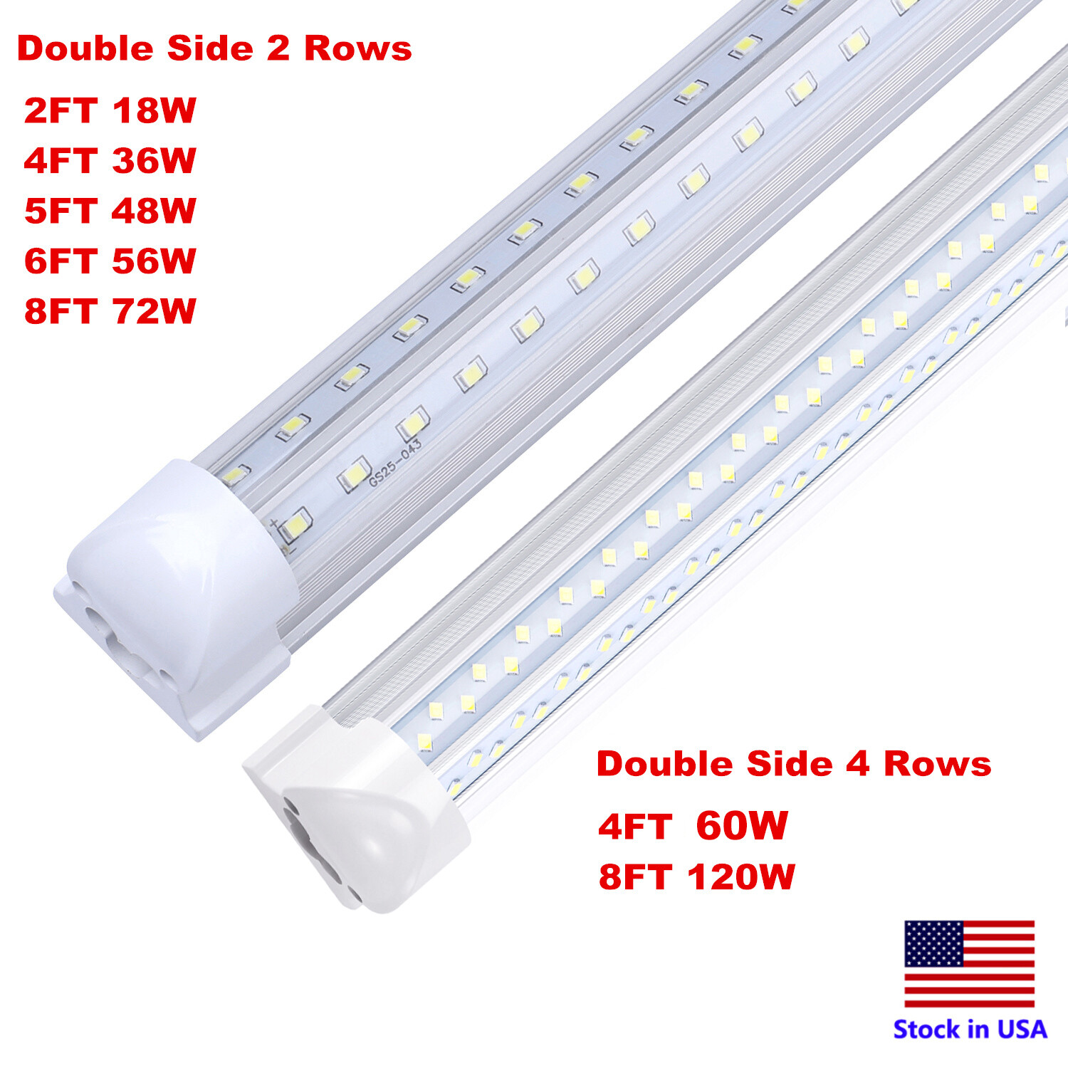 LED Linkable Tube Light T8 8FT V Shaped LED Shop Light Integrated Fixture 6000K gallery