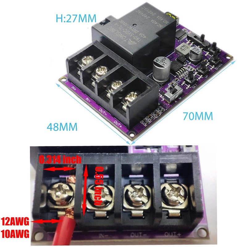 Low Voltage Disconnect and Charging Discharging Protection 2 IN 1 40A DC 5V-6... gallery