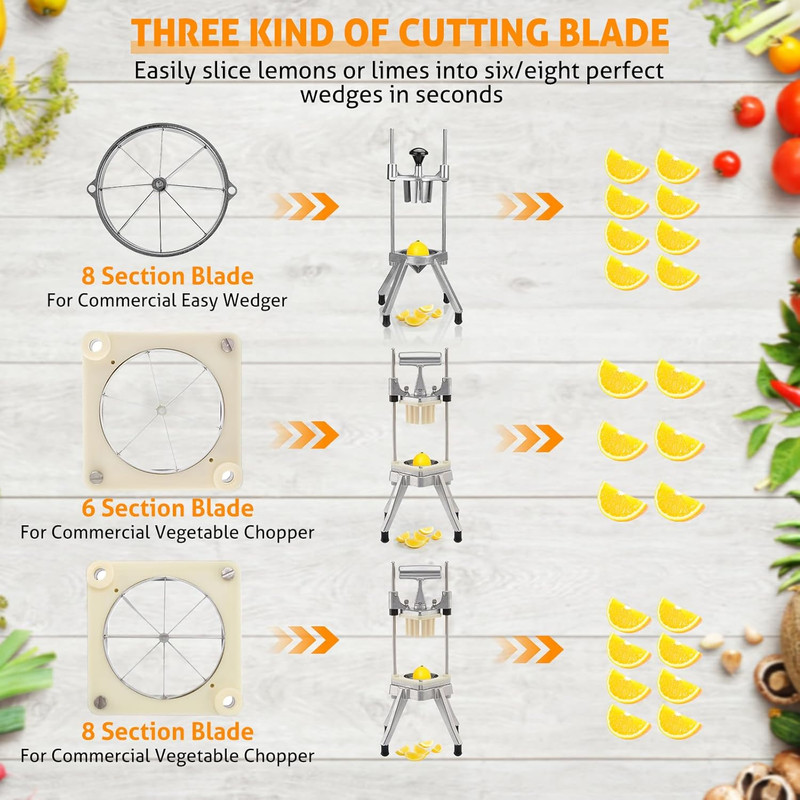8 Section Blade for Commercial Easy Wedger Lemon Cutter Blade Stainless Steel Fr gallery