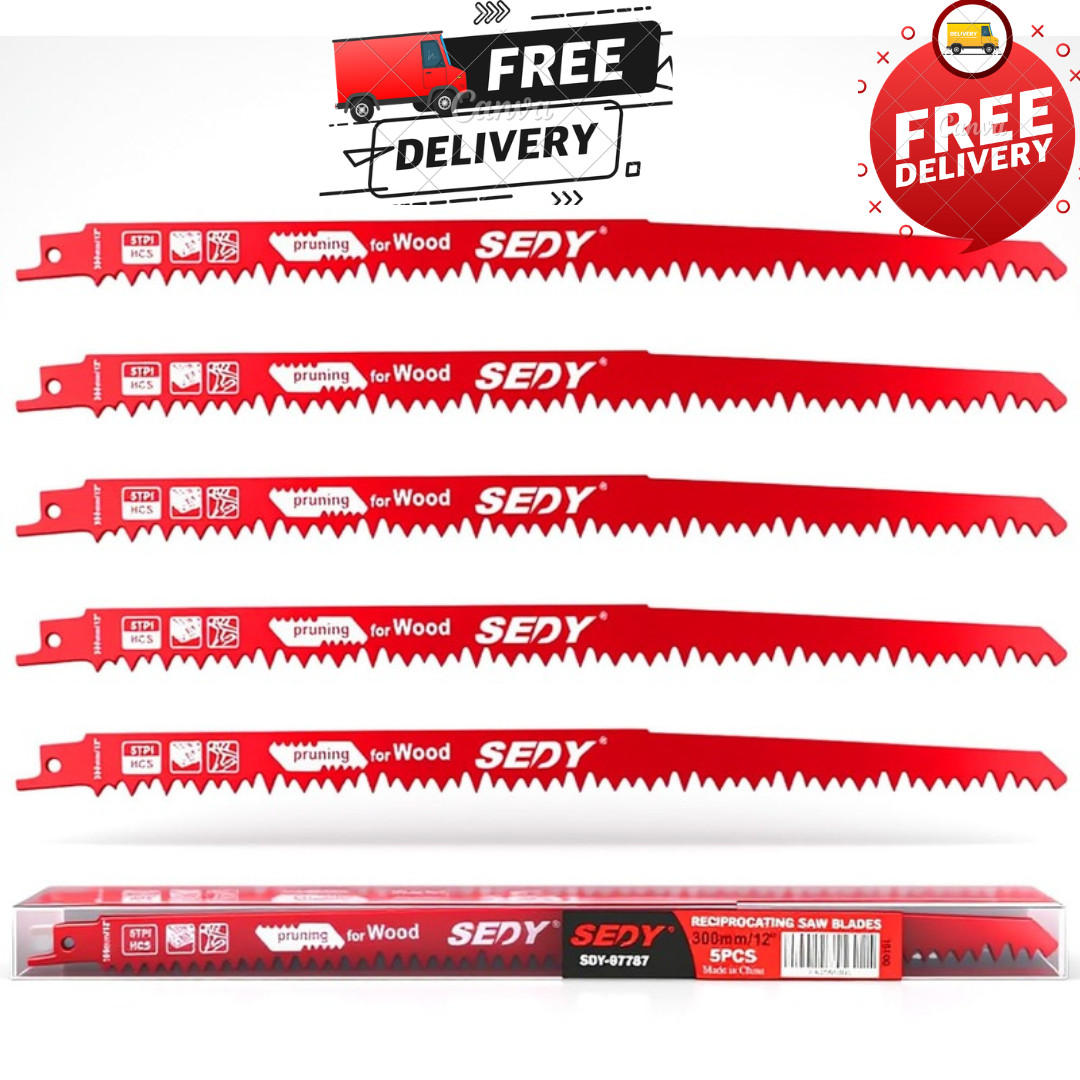 12-Inch Wood Pruning Reciprocating Saw Blades 5TPI for Tree Trimming (5 Pack) gallery