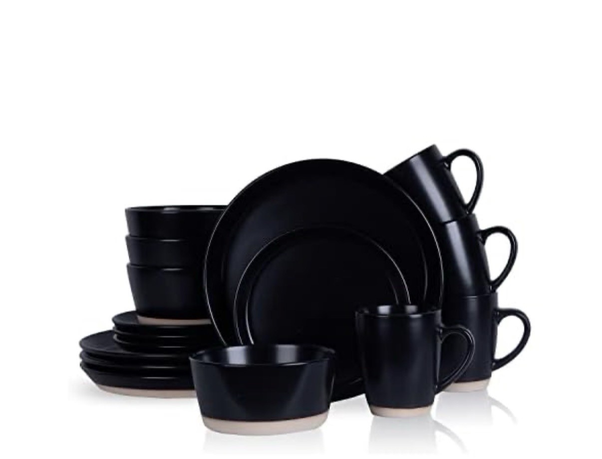 Stone Lain Jules 16Pc Black Dinnerware Set gallery