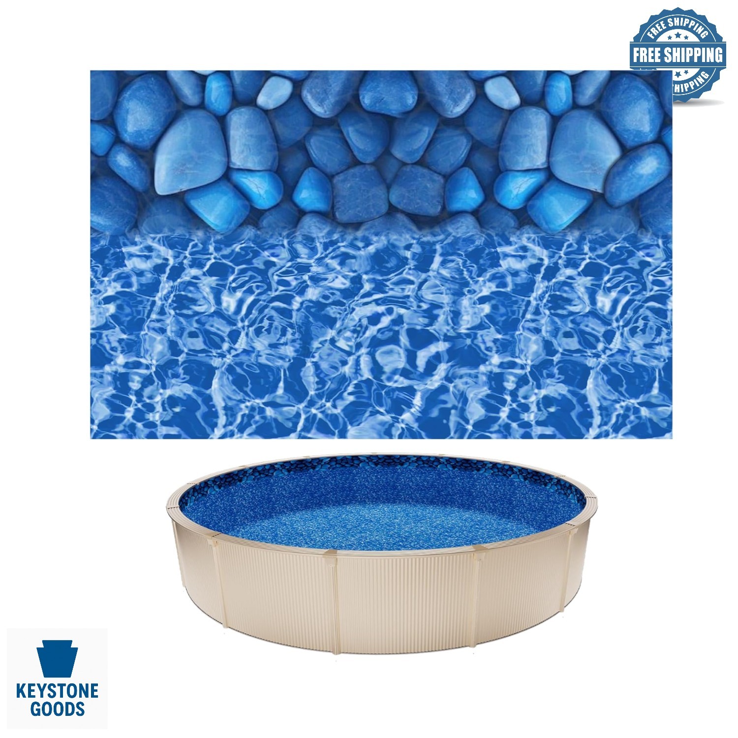 18 ft Round Above Ground Pool Liner - Thickened Vinyl, Overlap Fit, All-Seaso... gallery