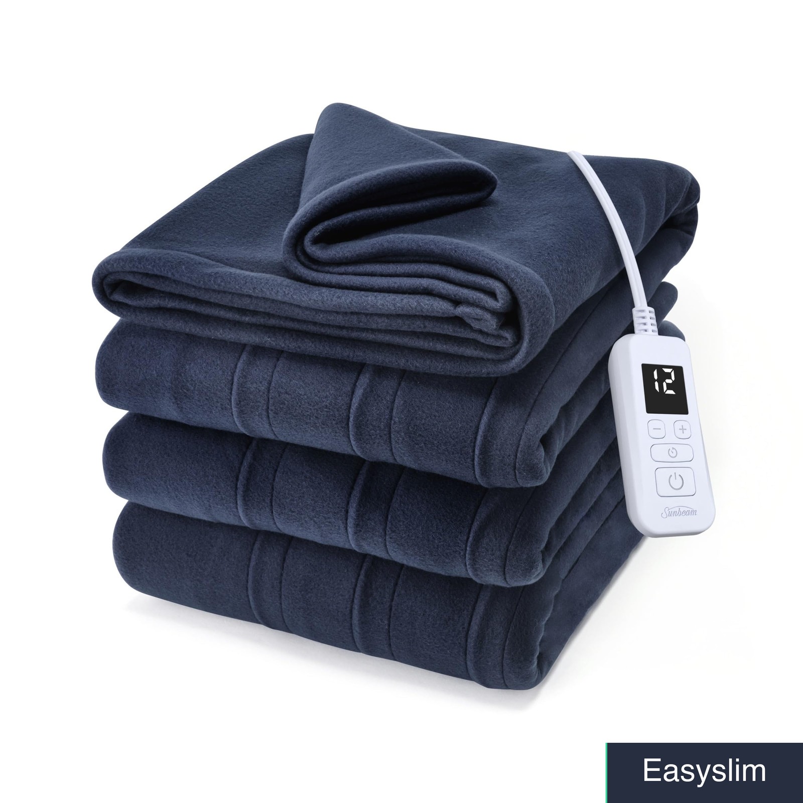 Heated Electric Blanket Full Size Polyester Fleece 12-Heat, Indigo gallery